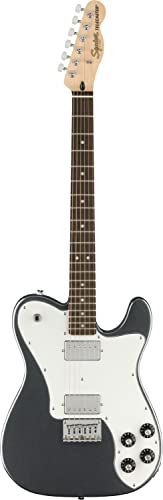 Squier Affinity Series Deluxe Telecaster Electric Guitar, with 2-Year Warranty, Charcoal Frost Metallic, Laurel Fingerboard