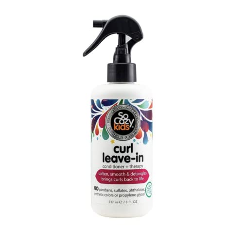 So Cozy Leave In Conditioner Spray (8 Fl Oz) Paraben-Free Detangler for Kids' Curly Hair, Deep Conditioner & Tangle-Free Curls, Gentle & Nourishing with Keratin, Vitamin B5, Olive Oil & Jojoba Oil