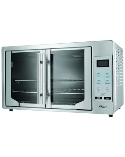 Oster Convection Oven, 8-in-1 Countertop Toaster Oven, XL Fits 2 16' Pizzas, Stainless Steel French Door