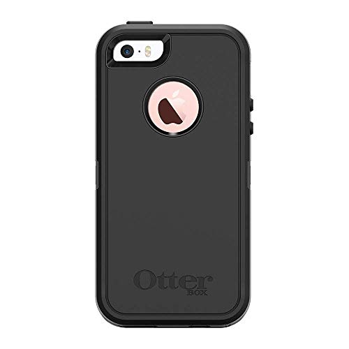 OtterBox DEFENDER SERIES Case for iPhone SE (1st gen - 2016) and iPhone 5/5s ONLY - Retail Packaging - BLACK (77-54888)