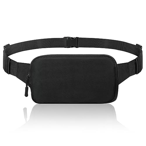 MoKo Fanny Packs for Women Men, Fashion Running Waist Packs, Crossbody Mini Bag Fanny Pack Belt Bag with Adjustable Strap for Running Outdoors Workout Travel Hiking Cycling, Black