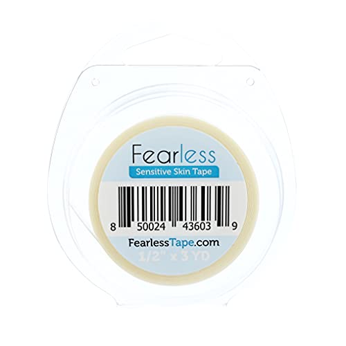 Fearless Tape - Sensitive Skin - Women's Double Sided Tape for Clothing and Body, Transparent Clear Color for All Skin Shades, ½” x 3 Yard Roll