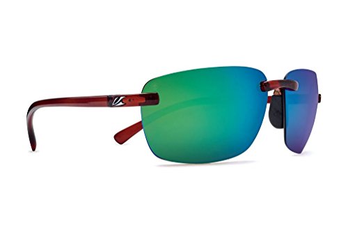 Kaenon Unisex Coto Polarized Sunglasses, Deep Brown, Green Mirror