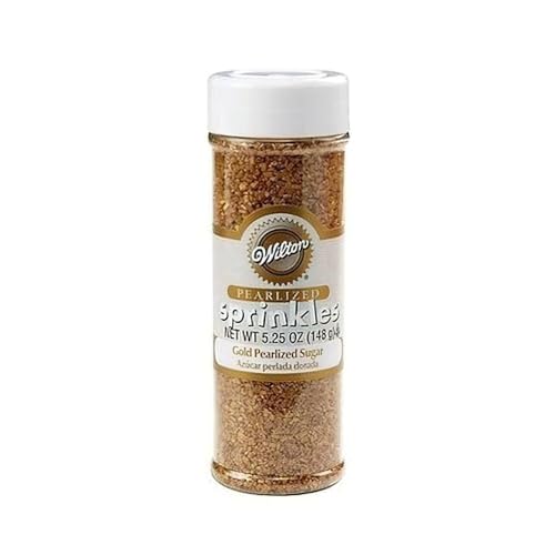 Wilton Gold Pearlized Sugar Sprinkles, Gold Sprinkles for Cookie & Cake Decorating 5.22 Oz.