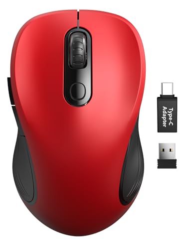Trueque Wireless Mouse for Laptop, 2.4GHz Ergonomic Computer Mouse with Back & Forward Buttons, 3-Level DPI, 6 Buttons, Optical USB Cordless Mice for Windows Chromebook MacBook PC
