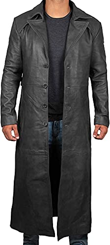 fjackets Long Leather Trench Coat Men - Coats and Jackets For Mens | [1500286] Btman Long Coat Black RL, XXL