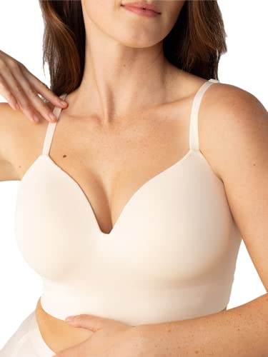 SHAPERMINT Bra for Women | Supportive Comfortable Seamless Wireless Bras with Adjustable Convertible Straps | Everyday Comfy Bralettes from Small to Plus Size, Beige, Large