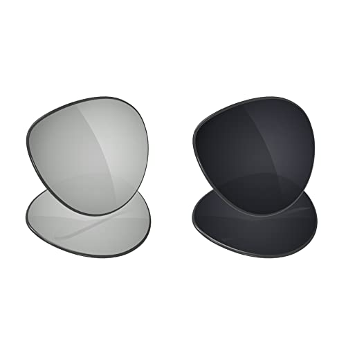 Galvanic Replacement Lenses for Smith Audible Sunglasses - Chrome + Black Polarized - Combo Pack