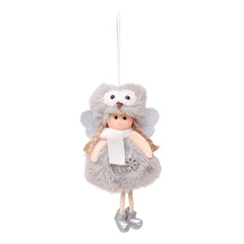 Grouper Plush Christmas Decoration Girl Pendant Christmas Tree Decoration Gadgets Props Twerking Plush (Grey, One Size)