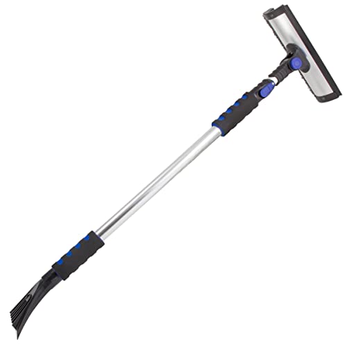 SubZero 80037 60' Quick Lock Pivoting Head Snowbroom with Integrated Squeegee and Ice Scraper , Black