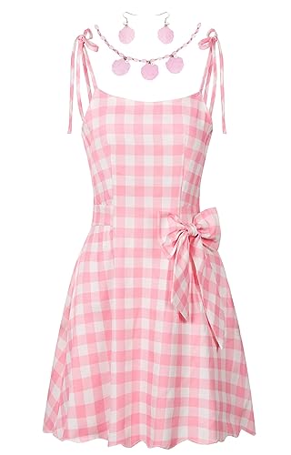 Ruimeier Women Costume Adult Pink Outfit Dress Halloween Costume Princess Party Cosplay with Accessories SD075XXL