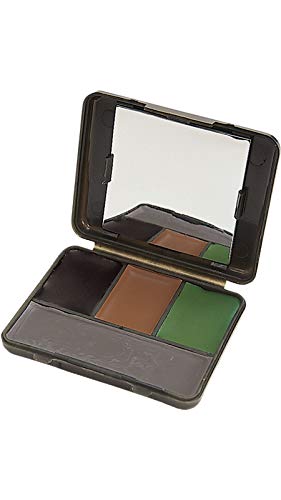 Allen Company Four Color Camo Face Paint Compact with Mirror - Black, Brown, & Olive