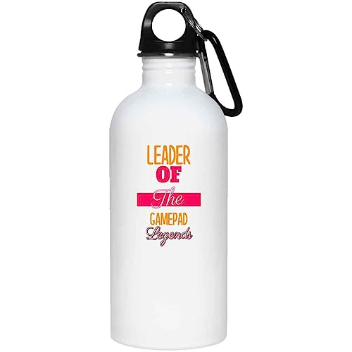 E-sports Player - Leader Of the Gamepad Legends - Positive Gamer Quote - Video Game Enthusiast Gift - 20oz White Stainless Steel Water Bottle