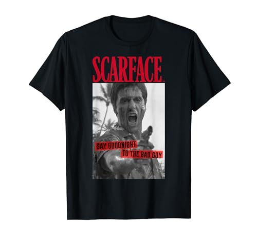 Scarface Say Goodnight To The Bad Guy Photo T-Shirt