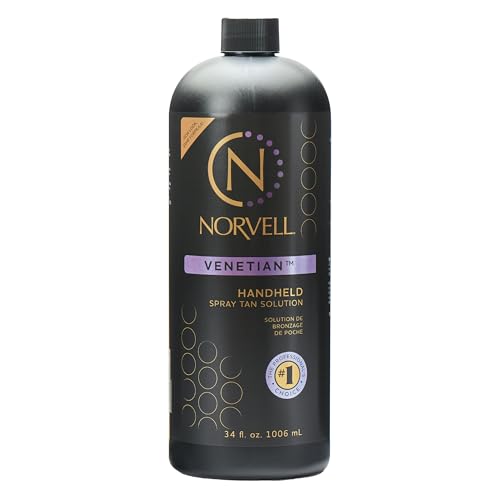 Norvell Venetian Sunless Tanning Solution, Medium Cool Violet-Brown Tan, 1 Liter – Professional Spray Tan Solution for Spray Tan Machine - Illuminate Natural Beauty with Instant, Long-Lasting Color