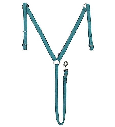 Majestic Ally Nylon Padded Breast Collar for Horses (Turquoise, Full)