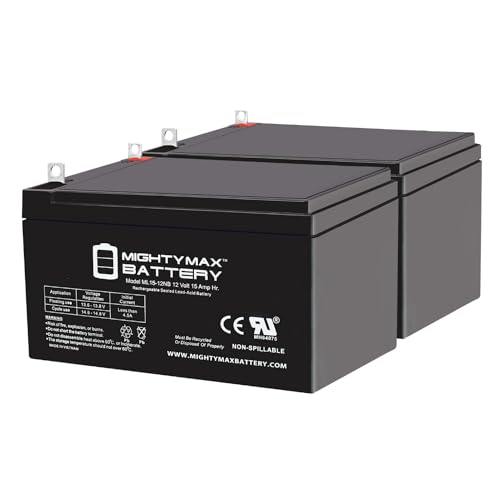 Mighty Max Battery ML15-12NB 12V 15AH Replacement Battery Compatible with ZapWorld New Century Bike - 2 Pack