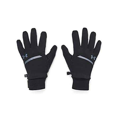 Under Armour Mens Storm Fleece Run Gloves , (001) Black / Black / Reflective , Large