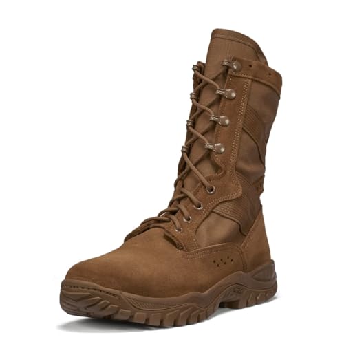 Belleville C320 One Xero 8 Inch Combat Boots for Men - Ultra-Lightweight Army/Air Force OCP ACU Coyote Brown Leather with Vibram Incisor Traction Outsole; Berry Compliant, Coyote - 10.5 R