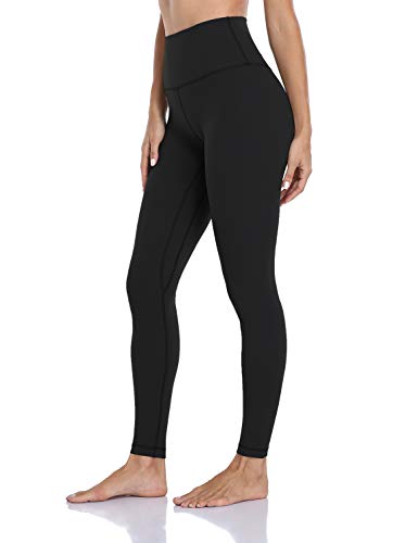 HeyNuts Essential High Waisted Yoga Leggings for Tall Women, Buttery Soft Full Length Workout Pants 28'' Black M(8/10)