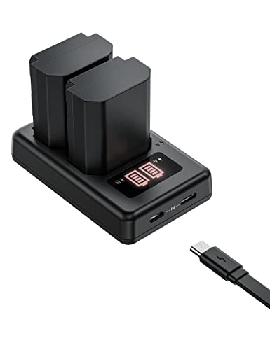NP-FZ100 Camera Battery, Compatible for Sony A7iii, A7R V, Alpha A7C,A7R III, A7R IV, A9/A9S,A6600,A7R3 A7S III, A7R III,Alpha 9/9S, 2-Pack Replacement Battery Charger Set, Type C & Micro USB Ports