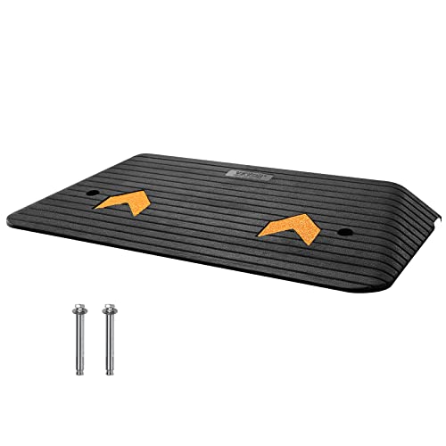 VEVOR 3' Rise Recycled Rubber Threshold Ramp for Wheelchairs & Scooters - Non-Slip Surface, 33069 Lbs Load Capacity