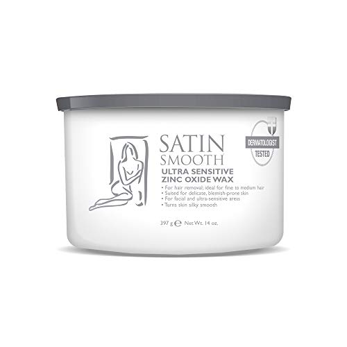 Satin Smooth Ultra Sensitive Zinc Oxide Wax, For Hair Removal, Ideal for Fine to Medium Hair, Suitable for Delicate Skin, 14 oz, 1-pack