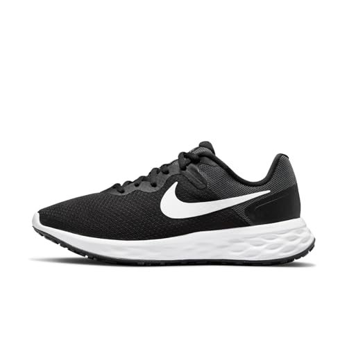 Nike Women's Revolution 6 Next Nature Running Shoes, Black/White, 8 M US