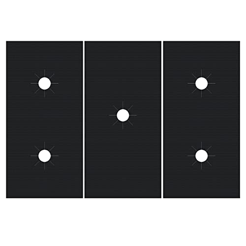 Ingcebo 3Pcs Stove Protector for Gas Range, Washable Reusable Stove Top Covers, Heat Resistant Gas Stove liners, Stove Burner Covers for Gas Stove Top