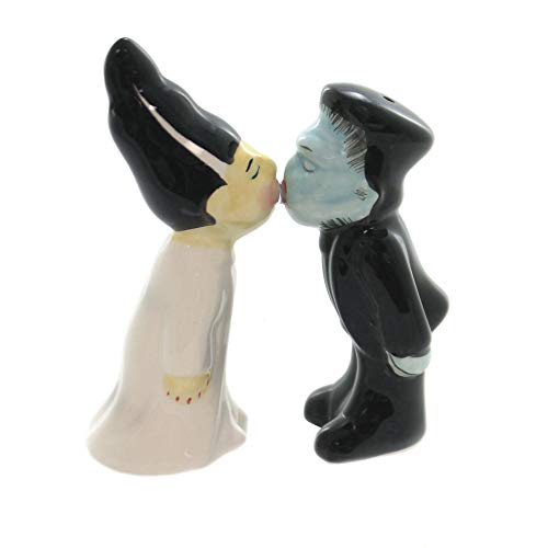 Pacific Giftware Zombies Monster and Bride Magnetic Ceramic Halloween Salt and Pepper Shakers