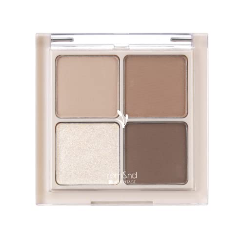 rom&nd Better Than Eyes N Series (N01 Dry Willow Flower) Korean Eye Shadow Mini Palette 4 Essential basic Shades