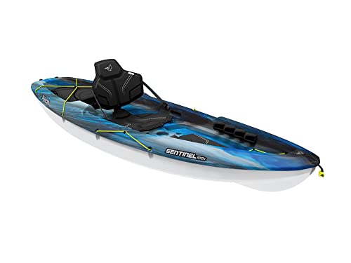 Pelican Sentinel 100X EXO Angler - Sit-on-top Kayak - Fishing Kayak - Lightweight one Person Kayak 10 ft - Neptune