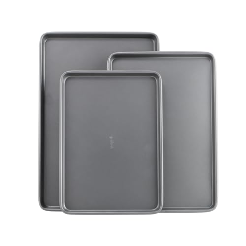 Goodcook Nonstick Steel 3-Piece Cookie Sheet Set