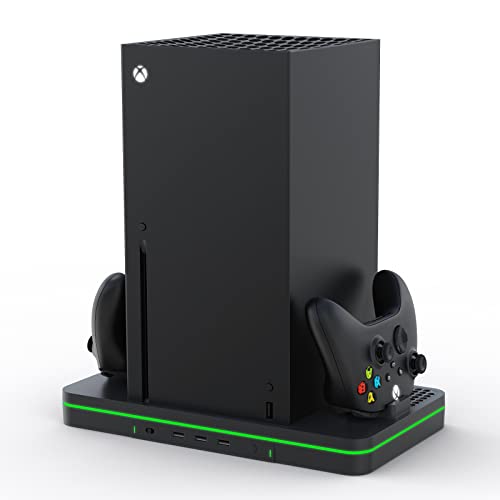 CODOGOY Vertical Charging Stand with Cooling Fan, Compatible with Xbox Series X/S Console and Controller, Dual Controller Charger Station Dock Accessories with 3 USB Ports