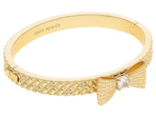Kate Spade New York Women'S Wrapped In A Bow Hinged Bangle Clear/Gold One Size