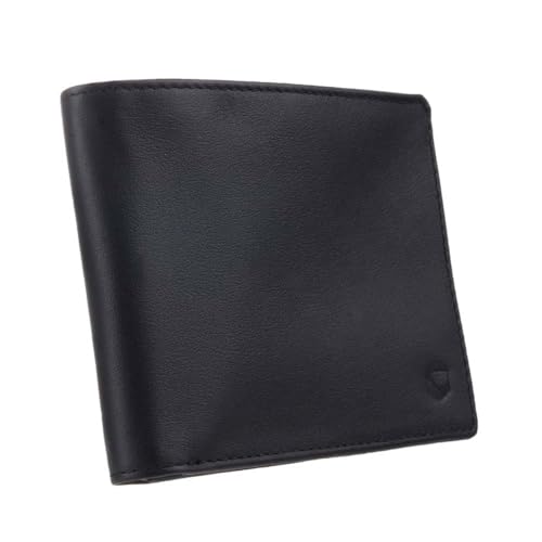 SLNT Napa Leather RFID & NFC Signal Blocking Bi-Fold Wallet - Secure Your Information, Prevent Hacking & Identity Theft - 6 Card Slots & Large Money Pocket - Slim Profile, Great for Travel (Jet Black)