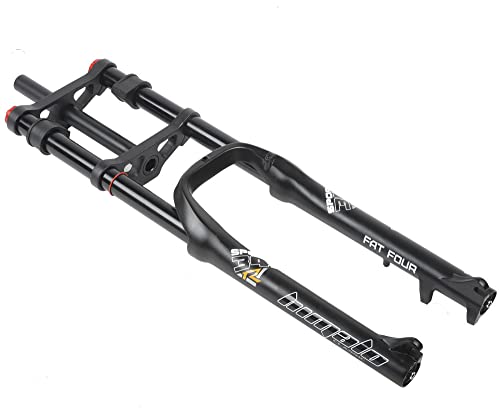 Syvrac Bike Suspension Fork 26' for Mountain Bike DH Air Double Shoulder Downhill Rappelling Shock Absorber Straight Tube Ultralight Bicycle Shock Absorber Rebound Adjust (Black)