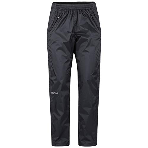 MARMOT Women's PreCip Eco Full Zip Pant | Lightweight, Waterproof Pants for Women, Ideal for Hiking, Jogging, and Camping, 75% Recycled, Black, Medium Short