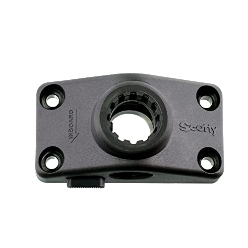 Scotty #241L-BK Locking Side Deck Mounting Bracket, Black, Small