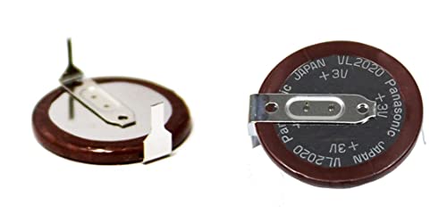 (2pcs) Panasonic VL2020, - (Horizontal Mount) - VL-2020/HFN Lithium Battery Rechargeable (Secondary) , VL 2020 3V 20mAh Coin, 20.0mm
