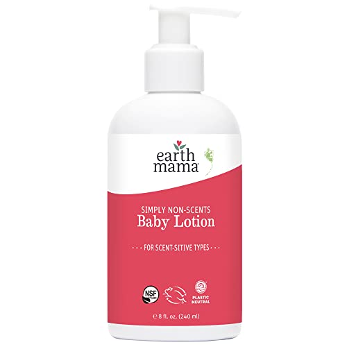 Earth Mama Simply Non-Scents Baby Lotion for Dry Skin, Unscented, 8-Fluid Ounce