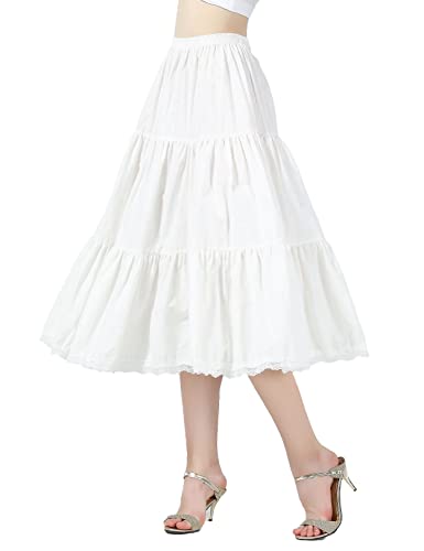 BEAUTELICATE Half Slip Skirt Extender with Lace Underskirt 100% Cotton S/M/L Ivory