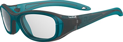 Bolle Coverage Sport Protective Glasses Black and Turquoise Polycarbonate Lens w/Anti-Fog and Anti-Scratch Cat.0 Unisex-Adult Medium