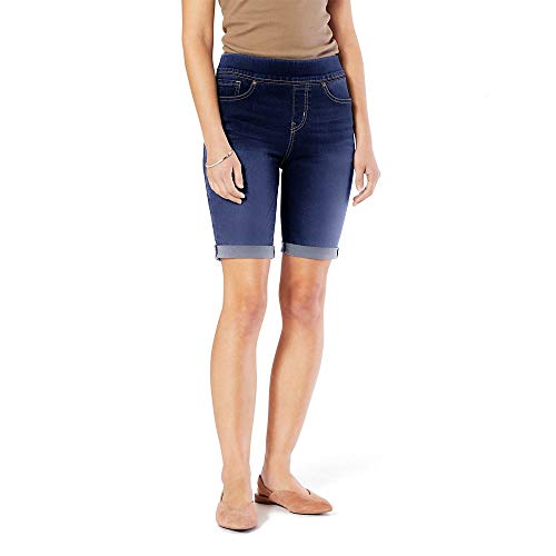 Signature by Levi Strauss & Co. Gold Women's Totally Shaping Pull On Bermuda Shorts (Available in Plus Size), Sea and Sky, 14