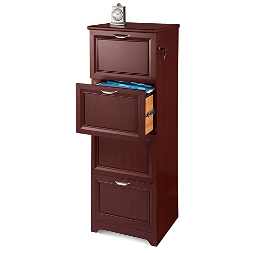 Realspace Magellan 19'D Vertical 4-Drawer File Cabinet, Classic Cherry