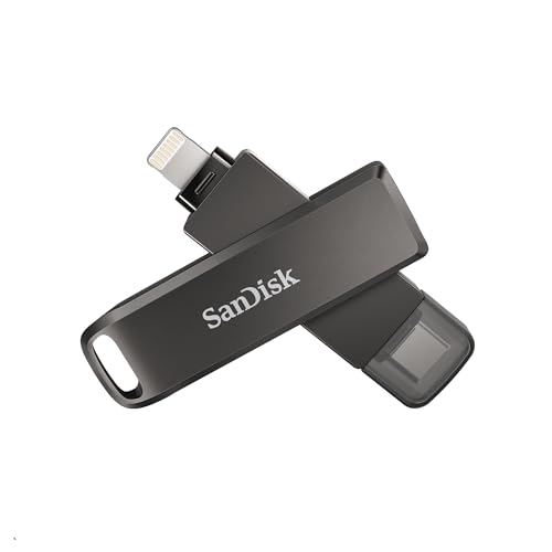 SanDisk 128GB iXpand Flash Drive Luxe - The 2-in-1 USB for iPhone, iPad, and Computer - Thumb Drive with Lightning and USB Type-C Connectors – SDIX70N-128G-GN6NE