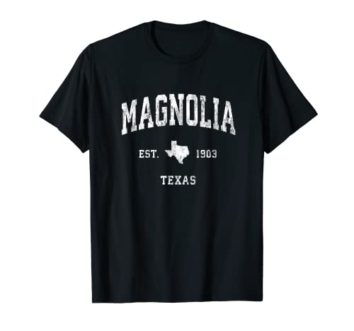 Magnolia Texas TX Vintage Athletic Sports Design T-Shirt