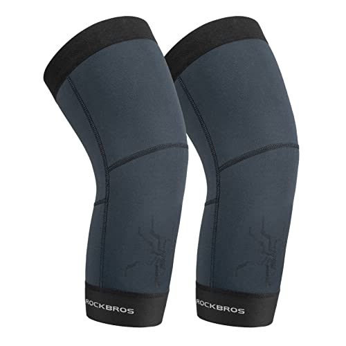 ROCKBROS Knee Warmer for Men Thermal Leg Warmer Knee Brace Anti-slip Knee Sleeves Winter for Basketball Cycling Knee Warmer