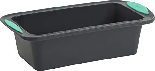 Trudeau Structure Loaf Pan Silicone Bakeware, 8.5' x 4.5', Mint/Black