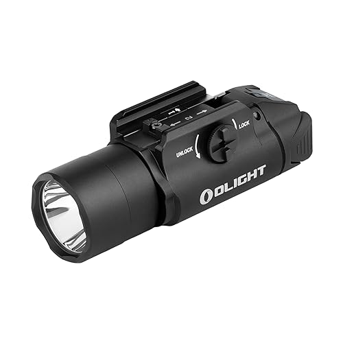 OLIGHT PL Turbo Weaponlight, 800-Lumen 515 Meters Long-Range Tactical Flashlight, 66,300 High Candela Compact Rail-Mounted light with Strobe Function and Rail Locating Keys, Fits Picatinny and GL Rail